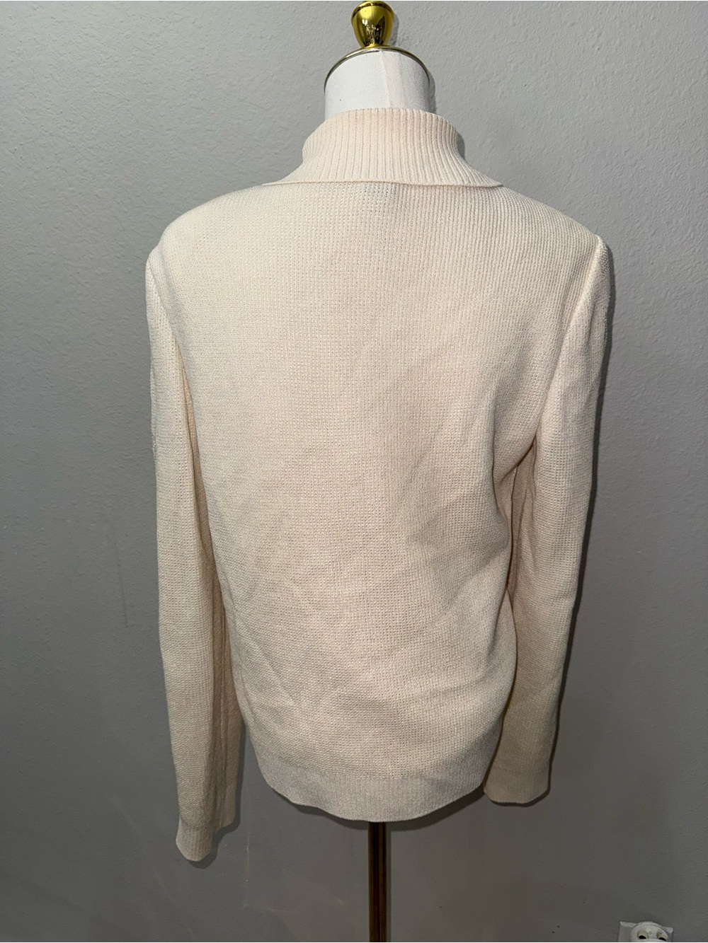 Vintage St. John Yellow Label Cream Knit Top & Sweater 2 Piece SET Knit in USA S - Picture 3 of 10